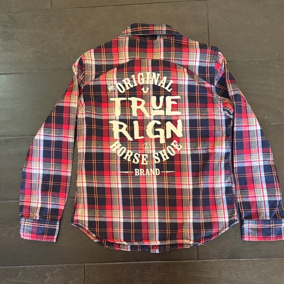 True Religion Red and Blue Plaid Shirt - Picture 3 of 3